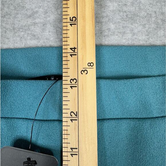 Saints 21 Wide Leg Trouser Pants Women's L Teal Blue High Waist Stretch Pull-On - Picture 7 of 9